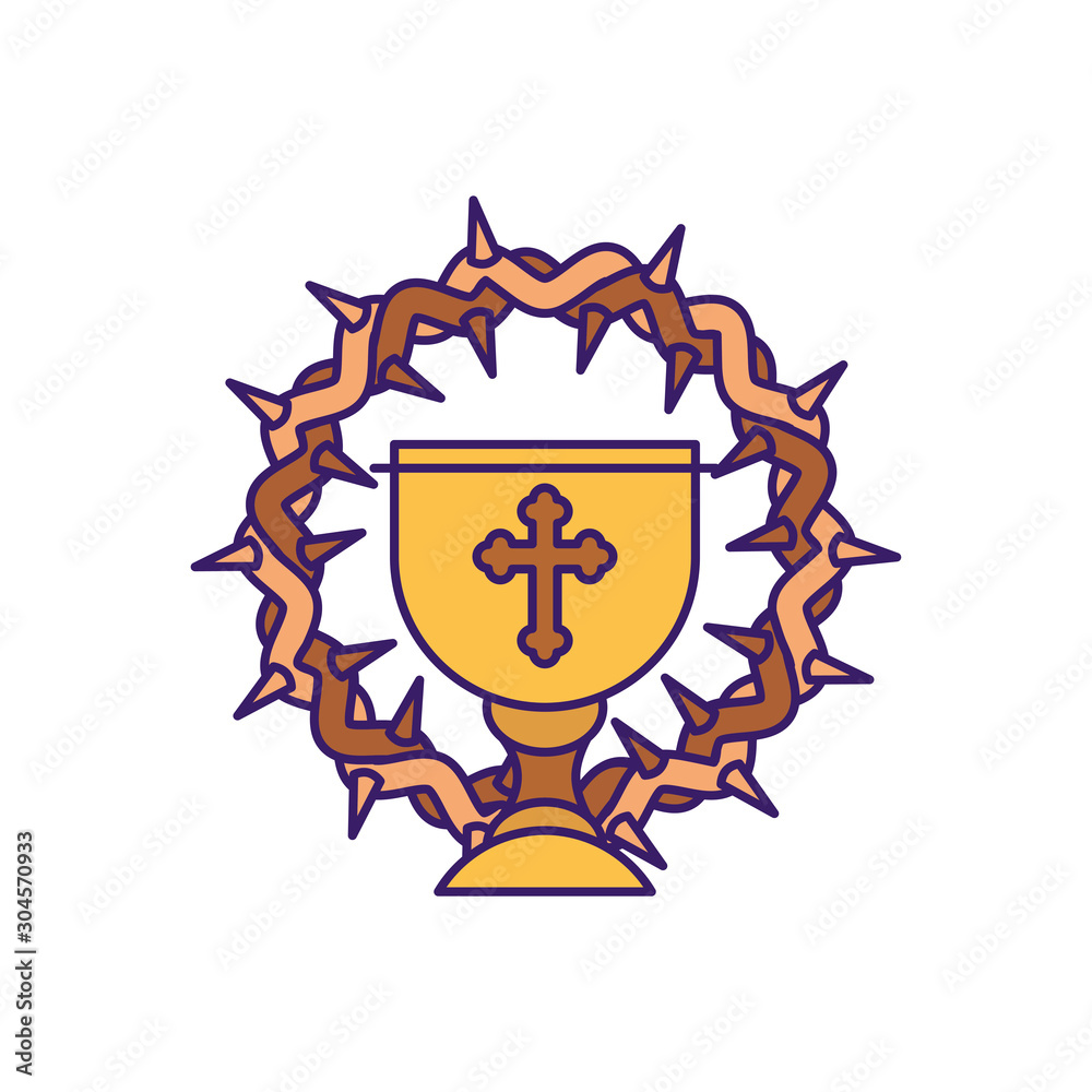 Fototapeta premium Isolated cup with crown fill vector design