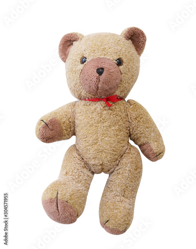 Vintage Teddy bear isolated on white background