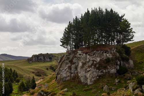 Scenes from the Taupo region with unusual rock formations and nountain streams, central plateau, Taupo, New Zealand photo