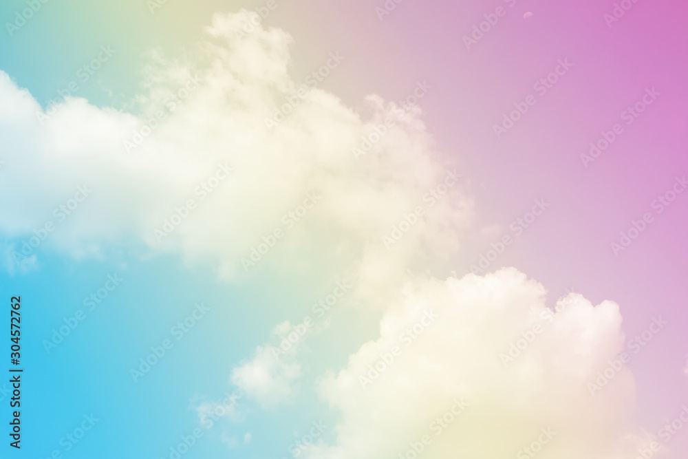 Pastel sky wallpaper, abstract background with clouds and sun., cloud  subtle background with a pastel color. Stock Photo | Adobe Stock