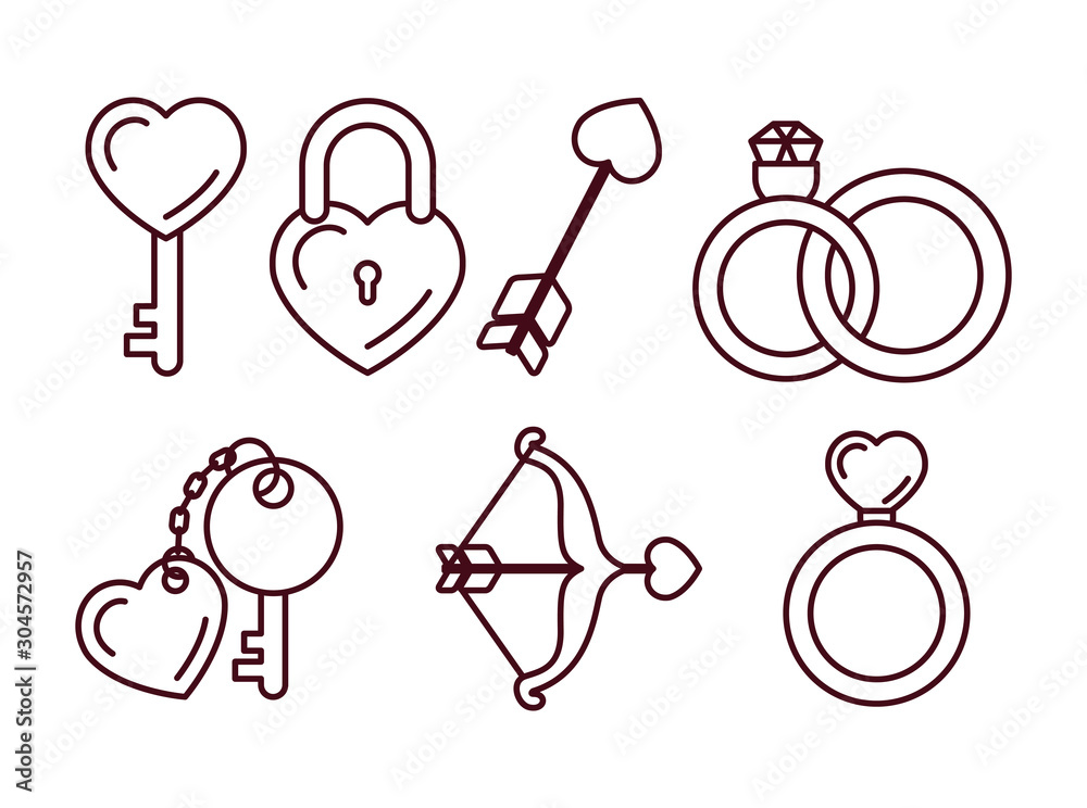 Isolated love icon set line vector design Isolated love icon set line vector design