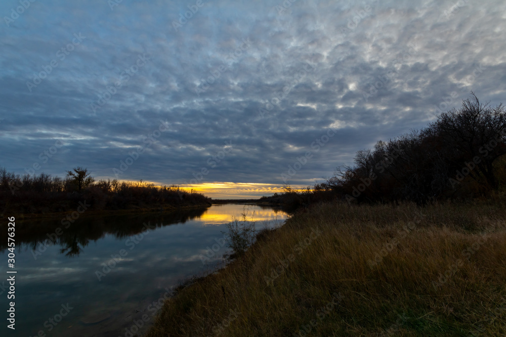 Sunset by the river