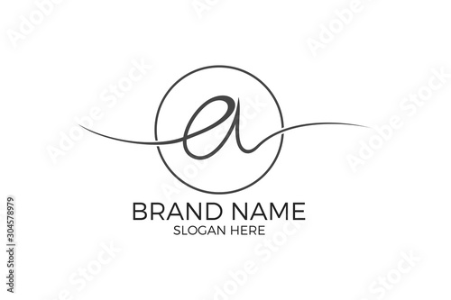 Simple Elegant Initial Letter Type A Logo Sign Symbol Icon, hand drawing logo
