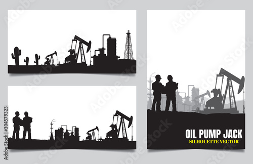 Silhouette of jack up drilling rig,Vector illustration.