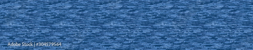 Seamless Border Texture of Pixel Denim Blue Melange Marl Blend. Variegated Indigo Dye Color Banner Edging. Dense Pixelated Noise.  Disrupted Glitch Stripe Ribbon Trim Background. Vector EPS 10
