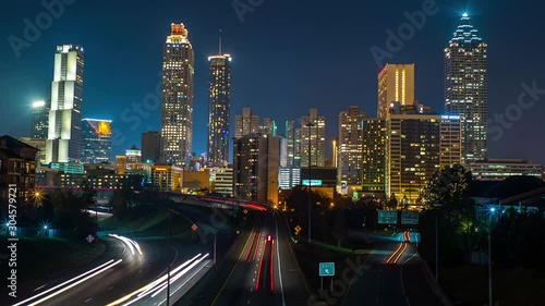 Atlanta Time Lapse At Night