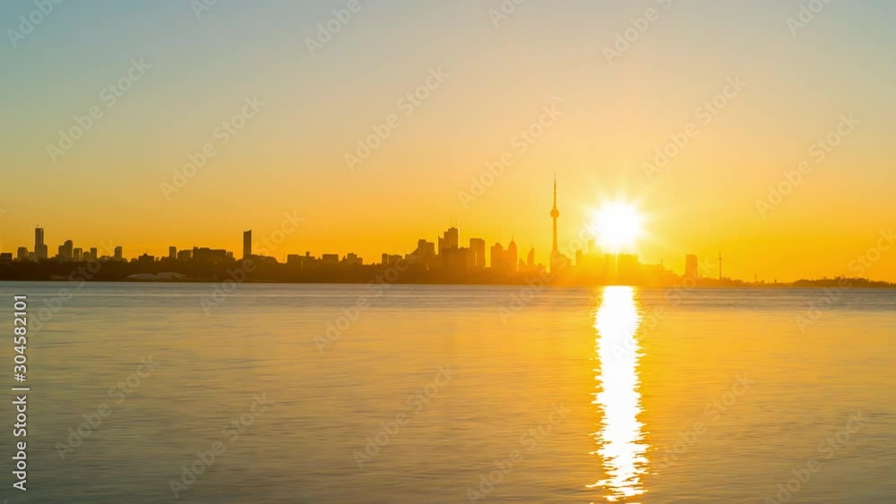 City of Toronto Sunrise Time Lapse Clear day 4K 1080P City of Toronto Sunrise Time Lapse Clear day 4K 1080P