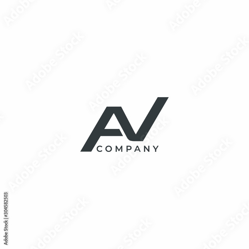 Letter AV Modern Company Logo Design Vector Template
