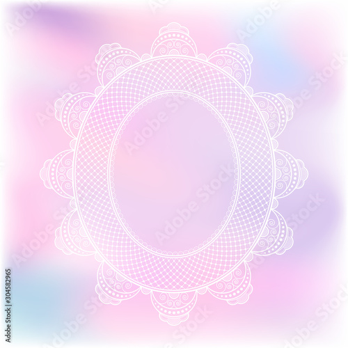 Blurred pastel background with decorative pattern in ethnic oriental style on for greeting card, invitation or announcement