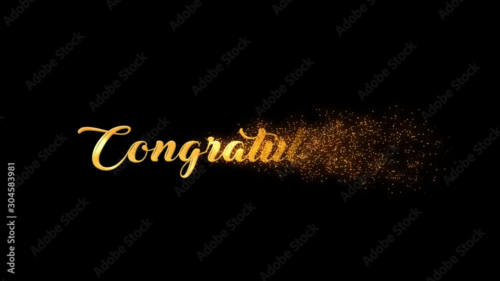 Alpha Channel Titles Gold Text Congratulations.Concept of Holiday, Fun, Surprise, Family Gatherings Discounts Christmas,New Year, Celebration