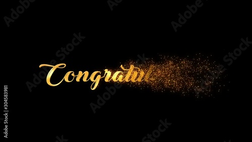 Alpha Channel Titles Gold Text Congratulations.Concept of Holiday, Fun, Surprise, Family Gatherings Discounts Christmas,New Year, Celebration photo