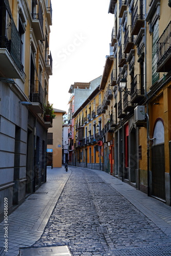 Street view of historic section of Granada, Andalusia, Spain, spanish architecture. Europe
