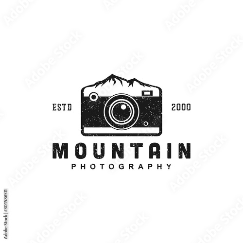 Mountain photography logo design illustarion for photography business