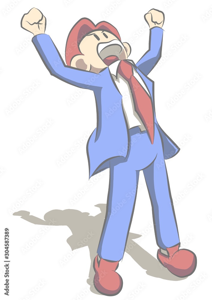 ビジネスマン イラスト ガッツポーズ 成功 やる気 喜び Stock Illustration Adobe Stock