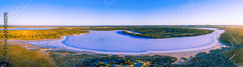 Scenic aerial panorama of salt lake Kenyon in Murray-Sunset National Park, Australia