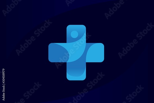 Cross health medical logo vector template