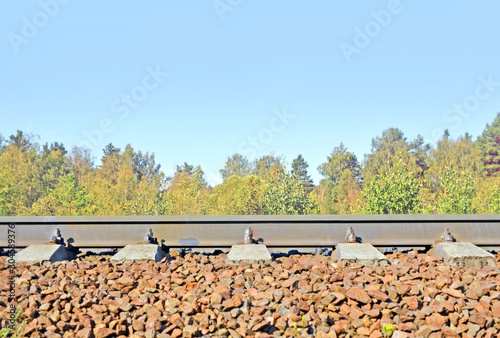 Rails on railway embankment