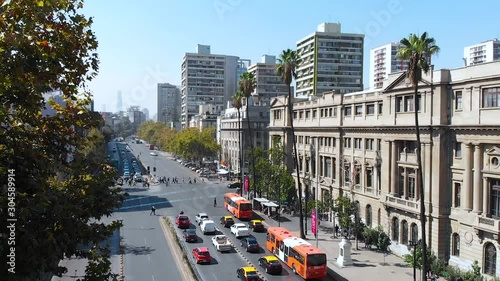Street Liberator Bernardo OHiggins Avenue Alameda (Santiago, Chile) aerial view photo