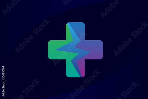 Cross health medical logo vector template