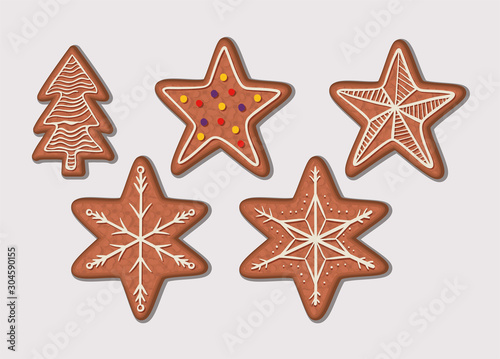 Merry christmas cookies vector design