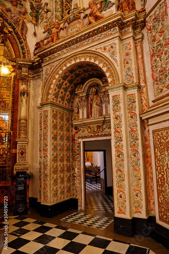 Interior of the Carthusian monastery church of the Assumption of Our Lady (Monasterio de la Cartuja) , Granada, Spain.