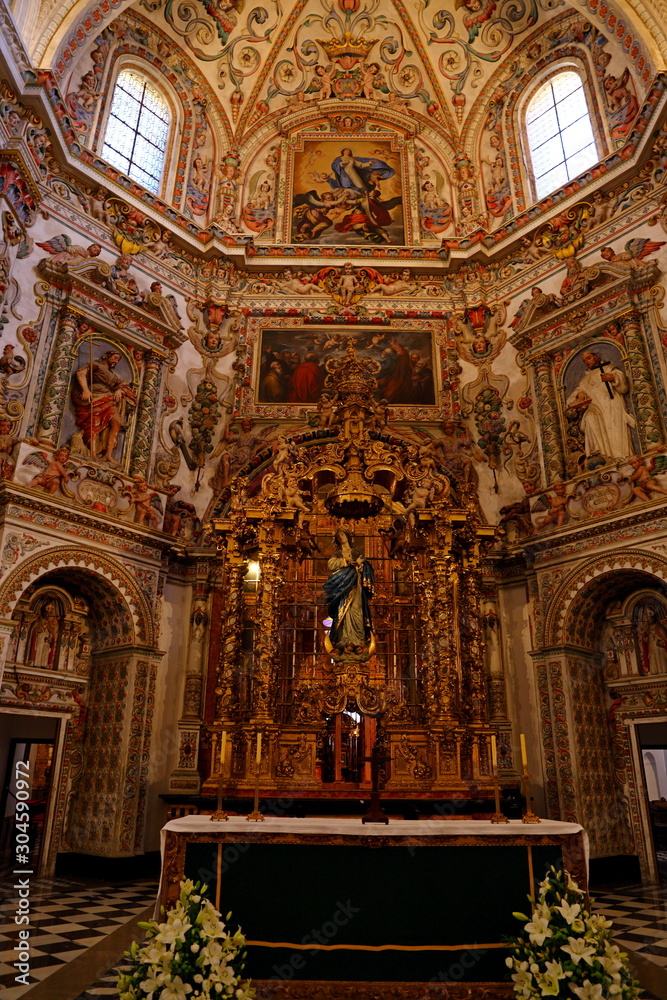 Fototapeta premium Interior of the Carthusian monastery church of the Assumption of Our Lady (Monasterio de la Cartuja) , Granada, Spain.