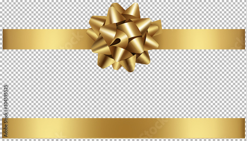 christmas gold bow and ribbon 