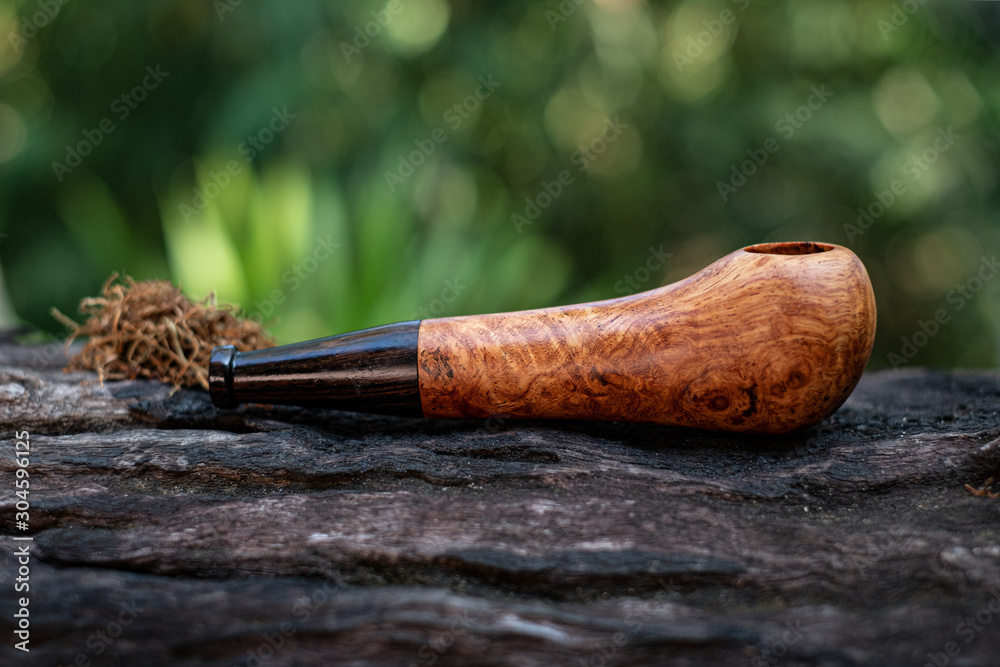 Tobacco pipe is made from burl wood