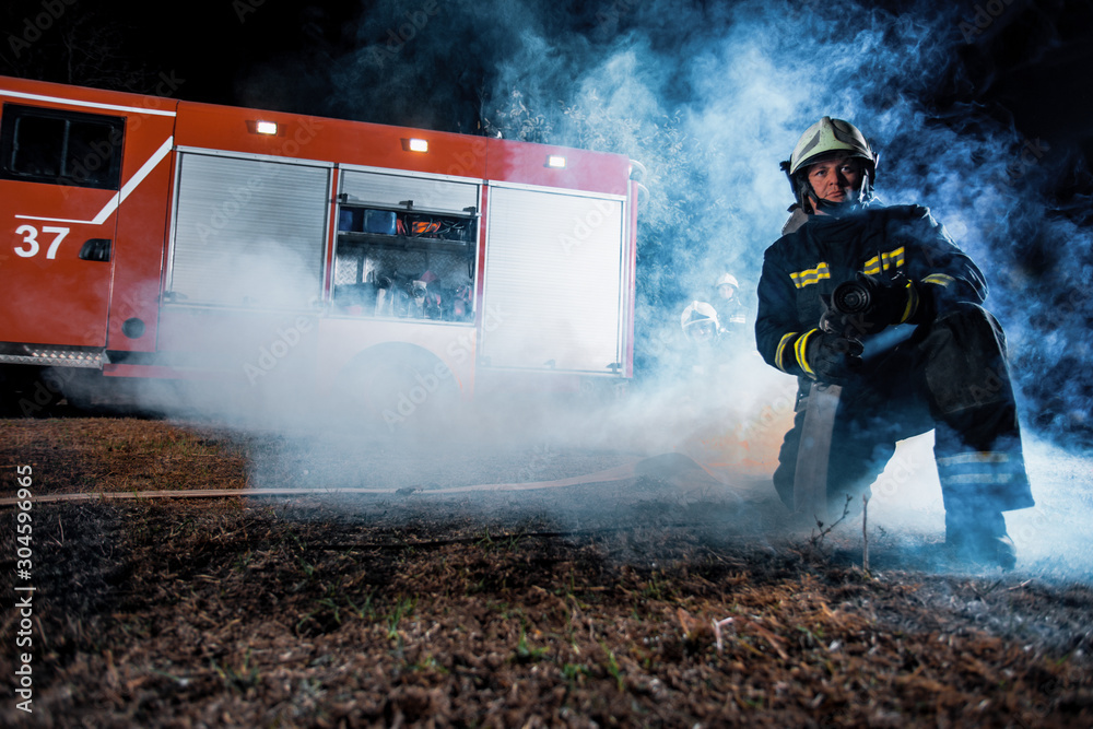 Fototapeta premium Firefighting intervention