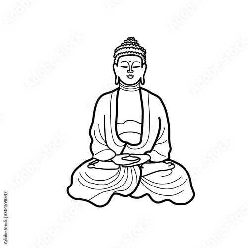 Buddha line drawing
