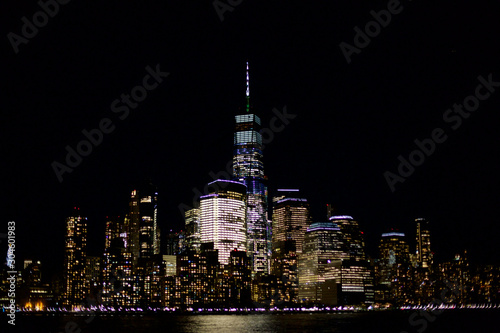 Downtown Manhattan Skyline Nachts