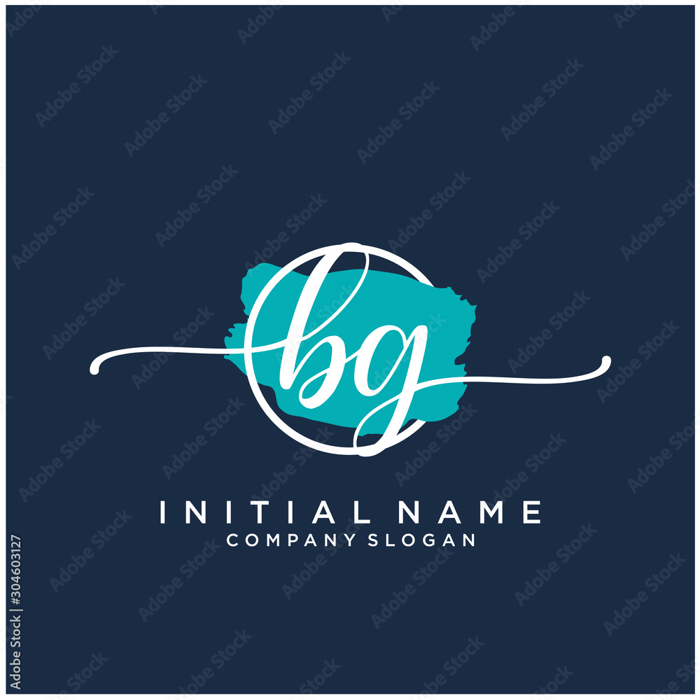 BG Initial handwriting logo design with brush circle. Logo for fashion,photography, wedding, beauty, business BG Initial handwriting logo design with brush circle. Logo for fashion,photography, wedding, beauty, business