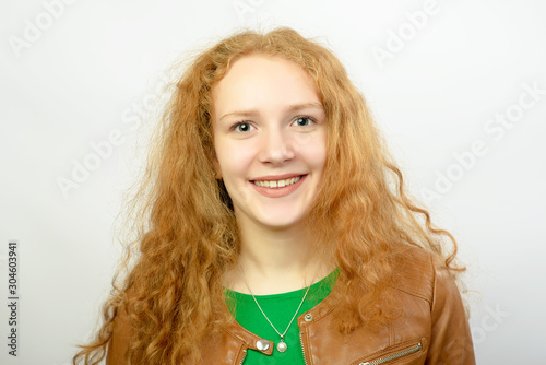 portrait happy young woman isolated