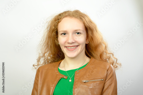 portrait happy young woman isolated