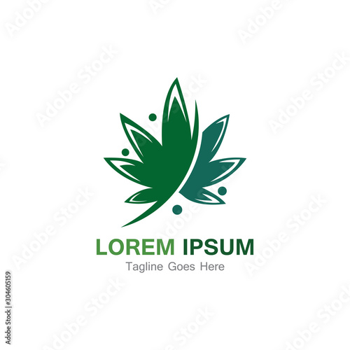 Cannabis leaf template vector illustration icon design