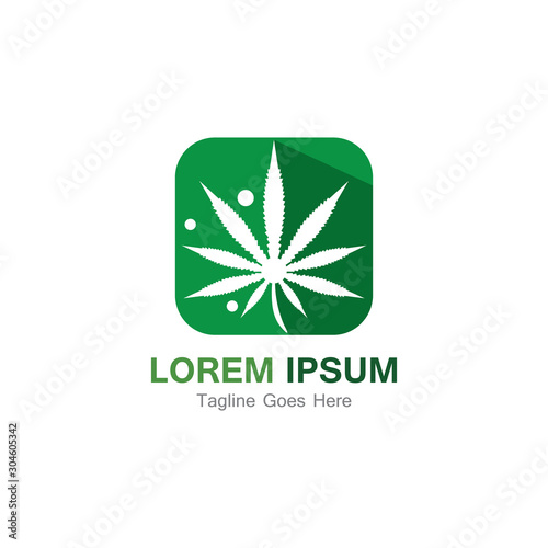Cannabis leaf template vector illustration icon design