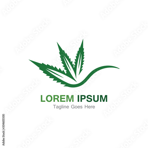 Cannabis leaf template vector illustration icon design
