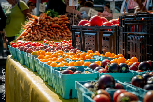 Fresh vegetables for sale at a local farmer's market in Southern Oregon