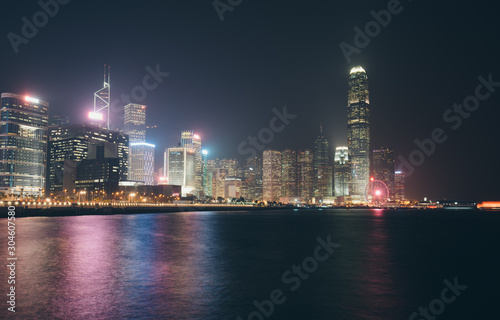 Hong Kong Island waterfront night view