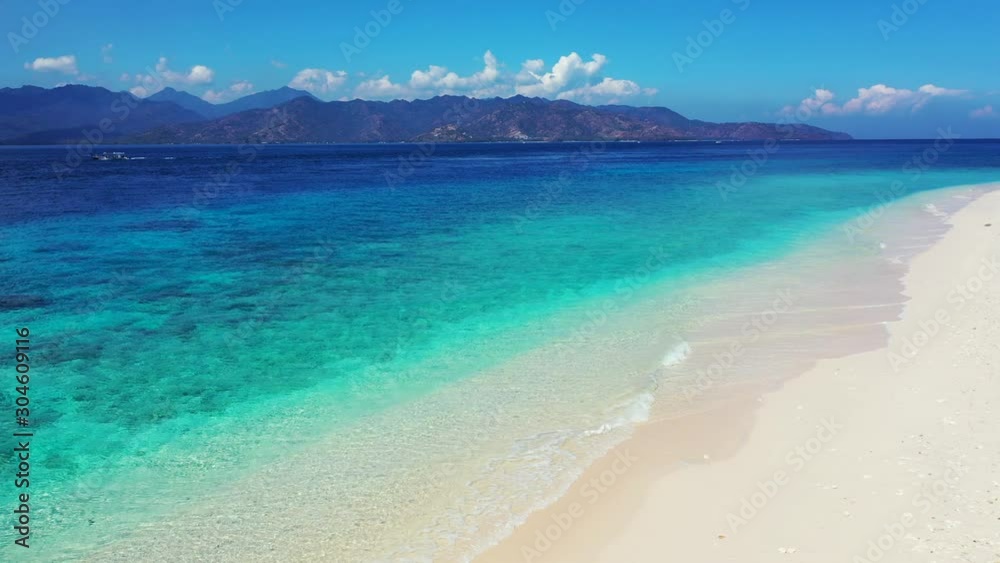 aerial, White Sand On The Coast Of Thailand, small waves washing on the beach aerial, White Sand On The Coast Of Thailand, small waves washing on the beach