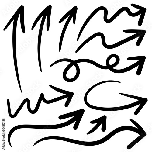 Arrows hand drawn vector set