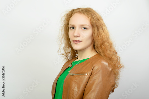 portrait happy young woman isolated