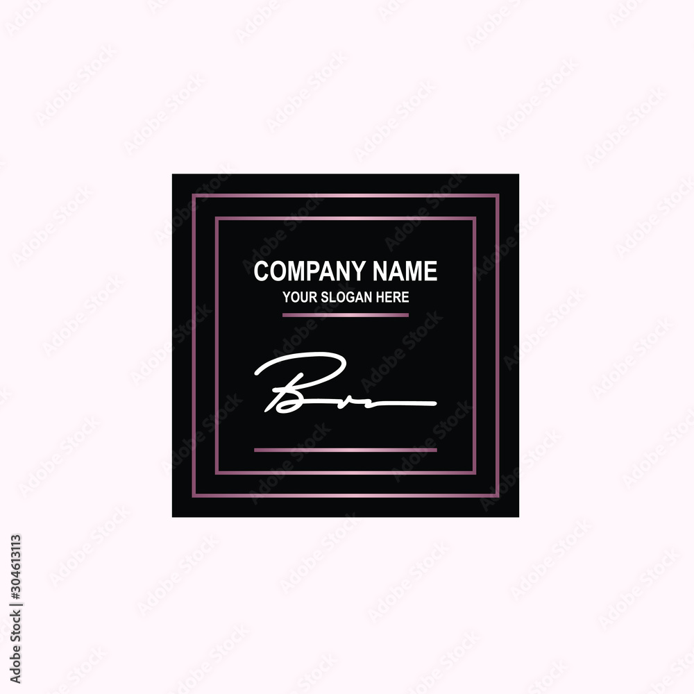 BR Initial signature logo is white, with a dark pink grid gradation line. with a black square background BR Initial signature logo is white, with a dark pink grid gradation line. with a black square background