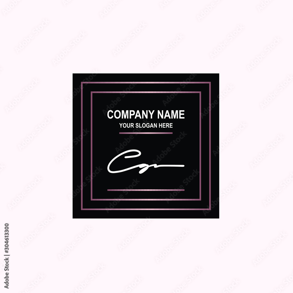 CG Initial signature logo is white, with a dark pink grid gradation line. with a black square background CG Initial signature logo is white, with a dark pink grid gradation line. with a black square background