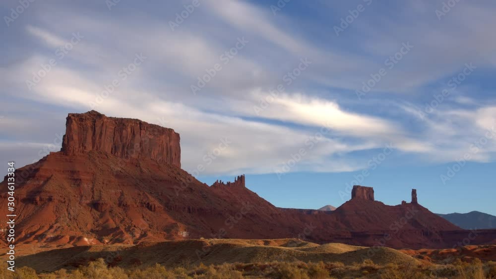 Time lapse in the Utah desert at sunset in Castle Valley as light movies across the mesa. Time lapse in the Utah desert at sunset in Castle Valley as light movies across the mesa.