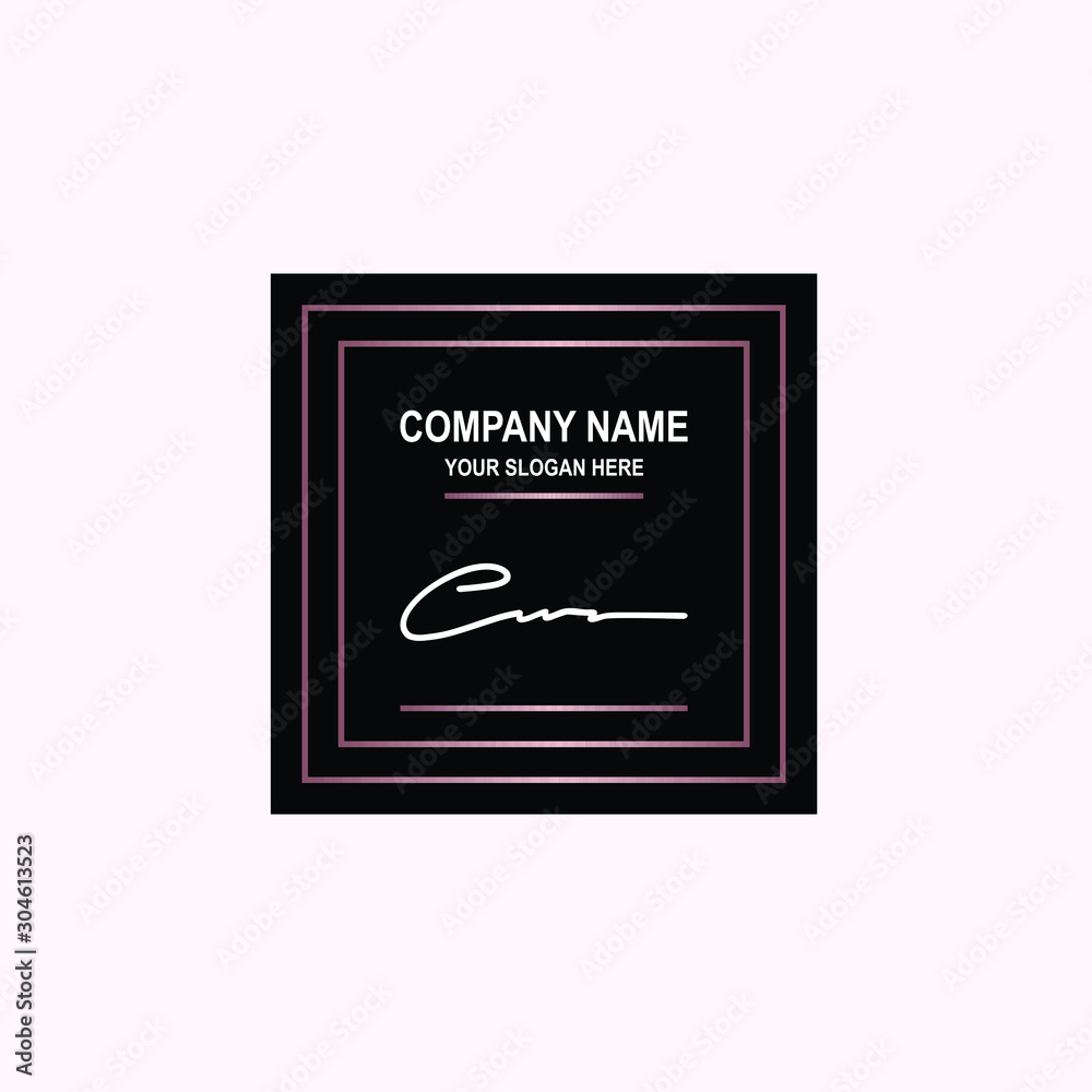 CW Initial signature logo is white, with a dark pink grid gradation line. with a black square background CW Initial signature logo is white, with a dark pink grid gradation line. with a black square background