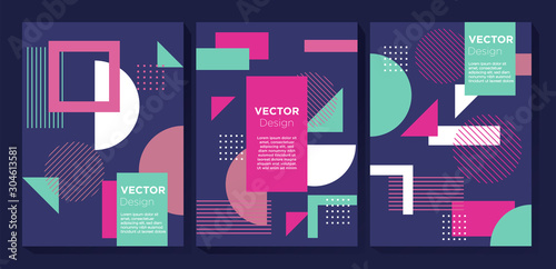 Abstract Geometric Memphis Art Style