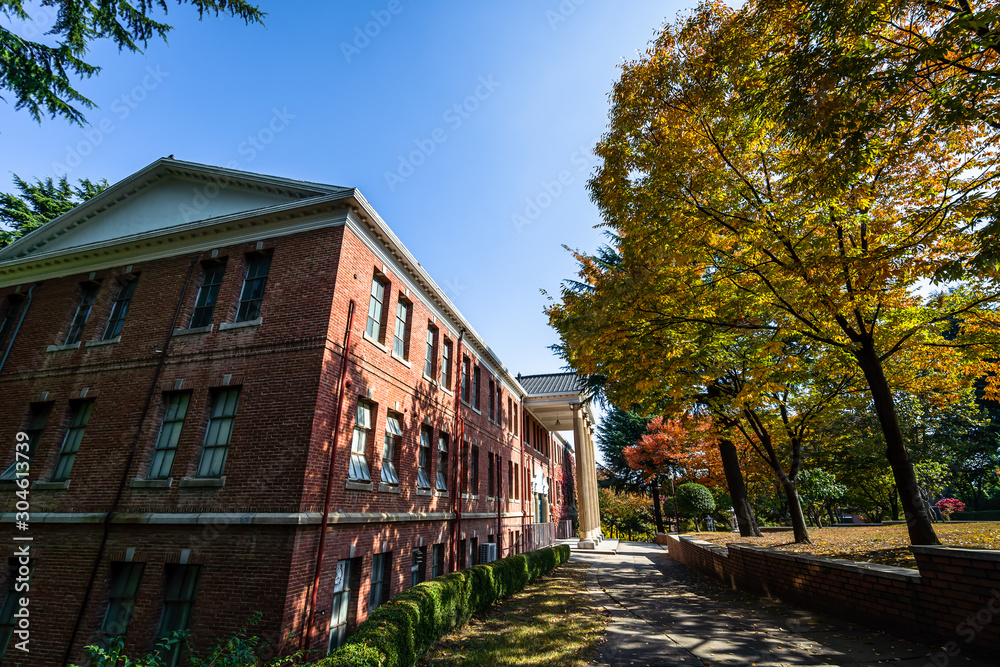 DAEGU, SOUTH KOREA - NOVEMBER 4, 2019: Classic building at Keimyung University in Daegu, South Korea. Keimyung University was founded by an American missionary as a Christian university.