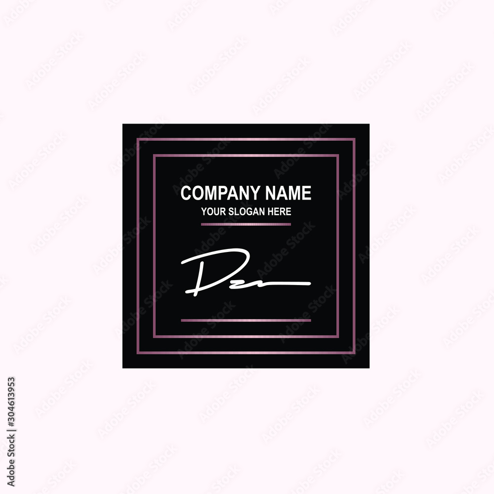 DZ Initial signature logo is white, with a dark pink grid gradation line. with a black square background DZ Initial signature logo is white, with a dark pink grid gradation line. with a black square background