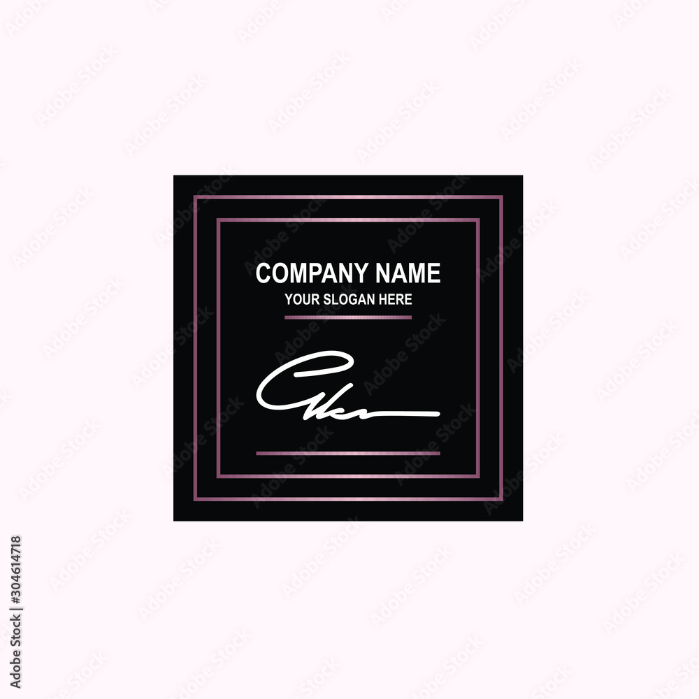 GK Initial signature logo is white, with a dark pink grid gradation line. with a black square background GK Initial signature logo is white, with a dark pink grid gradation line. with a black square background